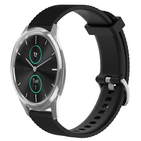Per Garmin VivoMove Luxe 20mm cinturino in silicone testurizzato con diamanti (nero)