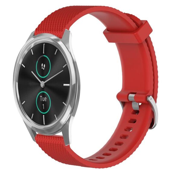 Per Garmin VivoMove Luxe 20mm cinturino in silicone testurizzato con diamanti (rosso)