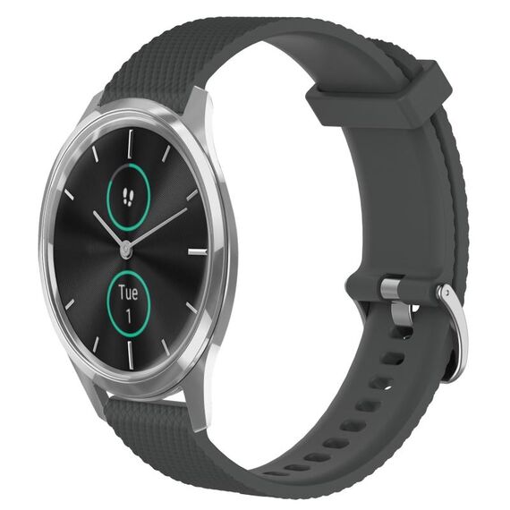 Per Garmin VivoMove Luxe 20mm cinturino in silicone testurizzato con diamanti (grigio scuro)