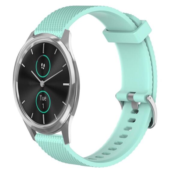 Per Garmin VivoMove Luxe 20mm cinturino in silicone testurizzato con diamanti (verde acqua)