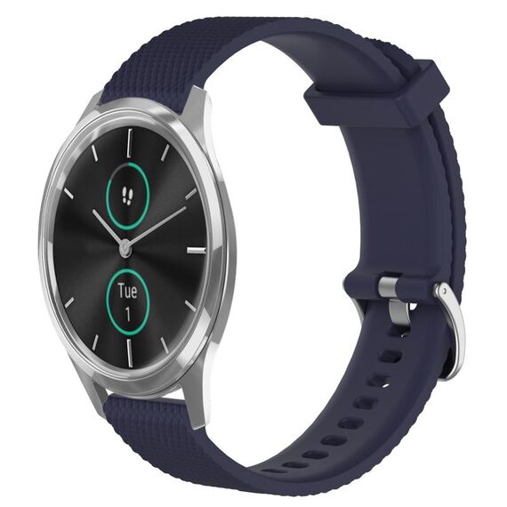 Per Garmin VivoMove Luxe 20mm cinturino in silicone testurizzato con diamanti (blu notte)