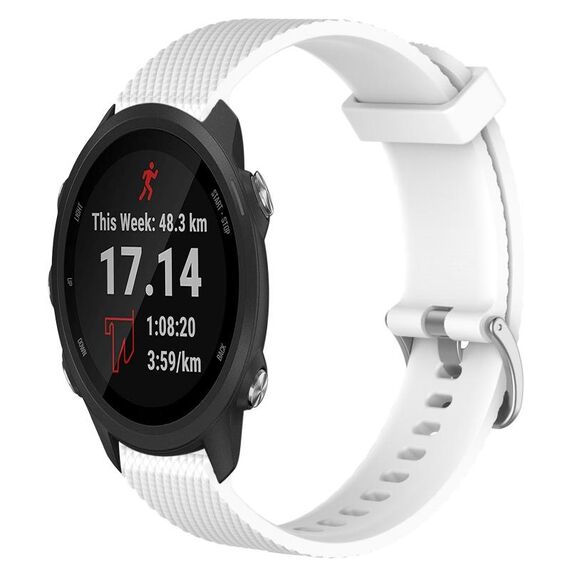 Per Garmin Forerunner 245 20mm cinturino in silicone testurizzato con diamanti (bianco)
