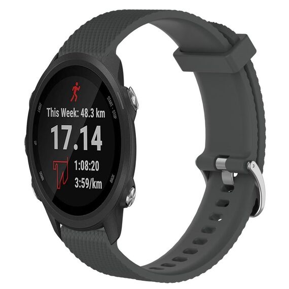 Per Garmin Forerunner 245 Music Cinturino per orologio in silicone testurizzato con diamanti da 20 mm (grigio scuro)