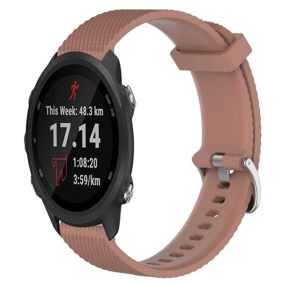 Per Garmin Forerunner 245 Music 20mm cinturino in silicone strutturato con diamanti (marrone)