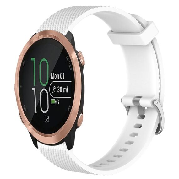 Per Garmin Forerunner 645 Music Cinturino per orologio in silicone testurizzato con diamanti da 20 mm (bianco)