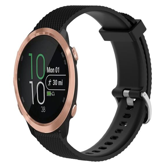 Per Garmin Forerunner 645 Music Cinturino per orologio in silicone testurizzato con diamanti da 20 mm (nero)