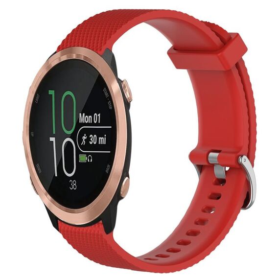 Per cinturino per orologio Garmin Forerunner 645 Music 20 mm in silicone testurizzato con diamanti (rosso)