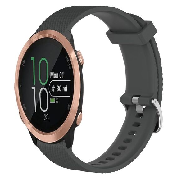 Per Garmin Forerunner 645 Music Cinturino per orologio in silicone testurizzato con diamanti da 20 mm (grigio scuro)