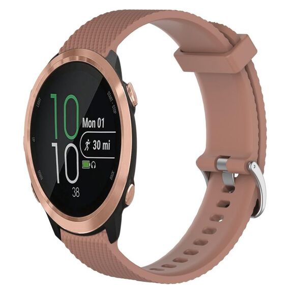 Per Garmin Forerunner 645 Music 20mm Cinturino in silicone strutturato con diamanti (marrone)