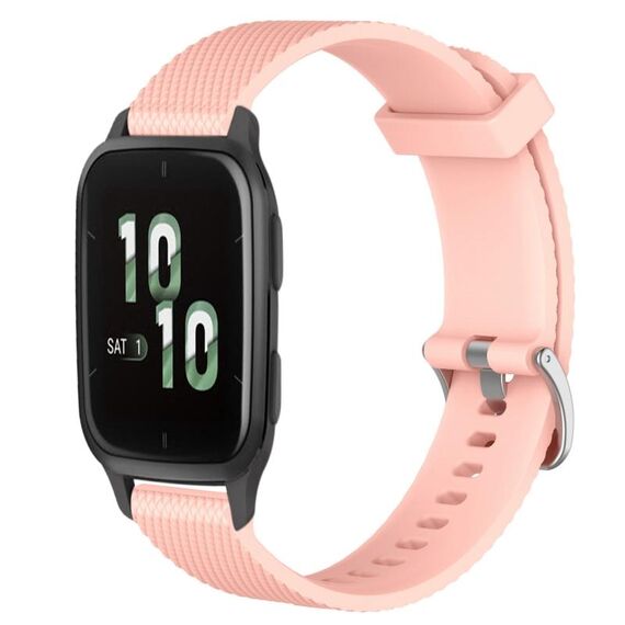 Per Garmin Forerunner Sq2 20mm cinturino in silicone testurizzato con diamanti (rosa)