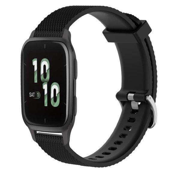 Per Garmin Forerunner Sq2 20mm cinturino in silicone strutturato con diamanti (nero)