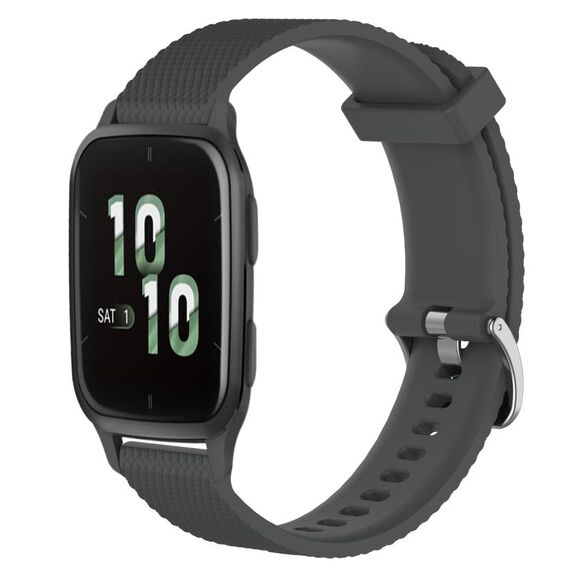 Per cinturino per orologio Garmin Forerunner Sq2 20 mm in silicone testurizzato con diamanti (grigio scuro)