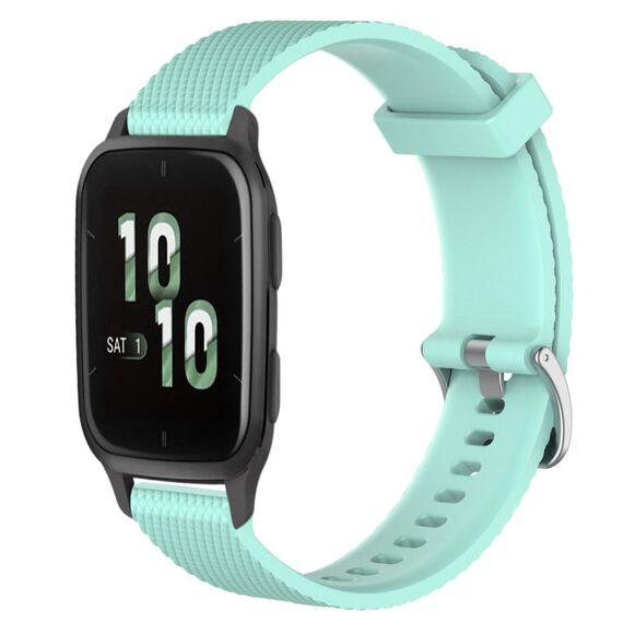 Per Garmin Forerunner Sq2 20mm cinturino in silicone testurizzato con diamanti (verde acqua)