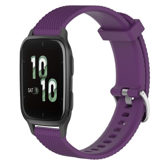 Per cinturino per orologio Garmin Forerunner Sq2 20 mm in silicone testurizzato con diamanti (viola)