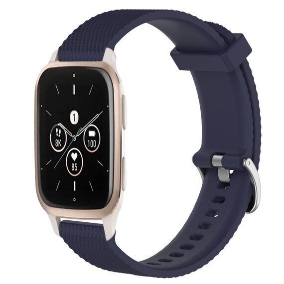 Per Garmin Forerunner Sq2 Music Cinturino per orologio in silicone testurizzato con diamanti da 20 mm (blu notte)