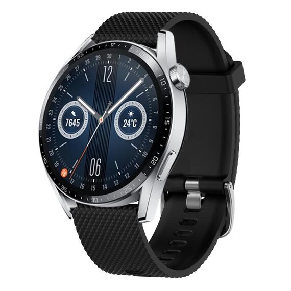Per Huawei Watch GT3 42mm 20mm Cinturino in silicone testurizzato con diamanti (nero)