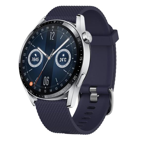 Per Huawei Watch GT3 42mm 20mm Cinturino in silicone testurizzato con diamanti (blu notte)