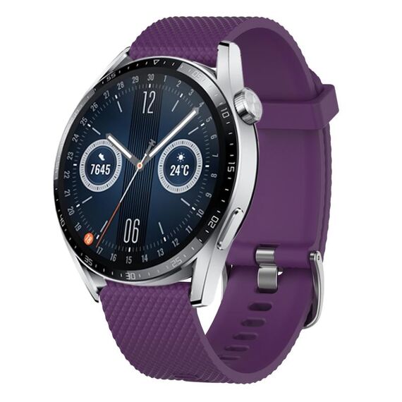 Per Huawei Watch GT3 42mm 20mm Cinturino in silicone testurizzato con diamanti (viola)