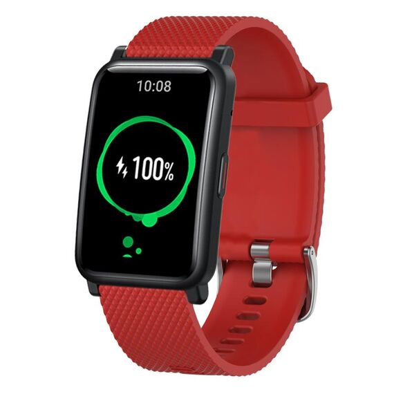 For Honor Watch ES 20mm Cinturino in silicone testurizzato con diamanti (rosso)