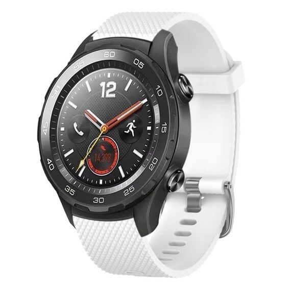 Per Huawei Watch 2 Cinturino per orologio in silicone testurizzato con diamanti da 20 mm (bianco)