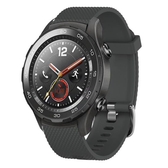 Per Huawei Watch 2 Cinturino in silicone testurizzato con diamanti da 20 mm (grigio scuro)