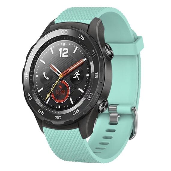 Per Huawei Watch 2 Cinturino per orologio in silicone testurizzato con diamanti da 20 mm (verde acqua)