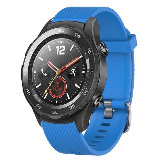 Per Huawei Watch 2 Cinturino per orologio in silicone testurizzato con diamanti da 20 mm (blu cielo)