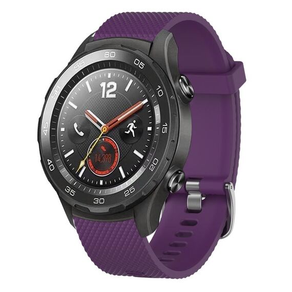 Per Huawei Watch 2 Cinturino per orologio in silicone testurizzato con diamanti da 20 mm (viola)