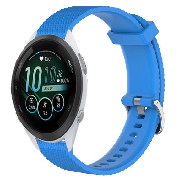 Per cinturino per orologio Garmin Forerunner 265S 18 mm in silicone testurizzato con diamanti (blu cielo)