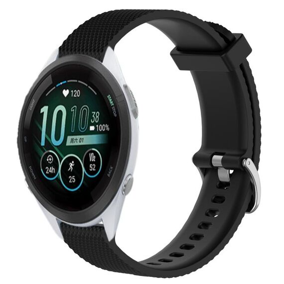 Per Garmin Forerunner 265S Music 18mm cinturino in silicone testurizzato con diamanti (nero)