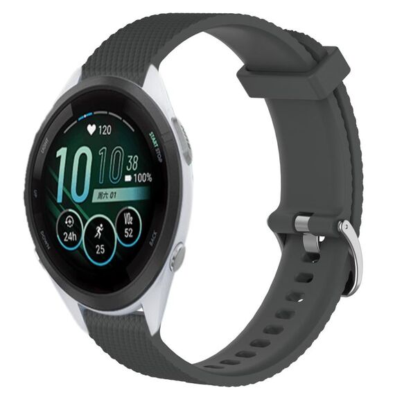 Per Garmin Forerunner 265S Music Cinturino per orologio in silicone testurizzato con diamanti da 18 mm (grigio scuro)