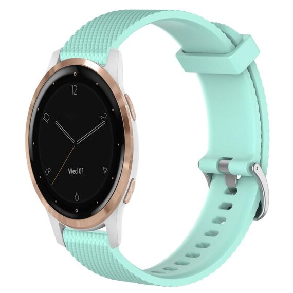 Per Garmin Active S 18mm cinturino in silicone testurizzato con diamanti (verde acqua)
