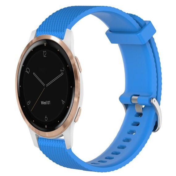 Per Garmin Active S 18mm cinturino in silicone testurizzato con diamanti (blu cielo)