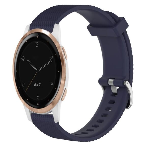 Per Garmin Active S 18mm cinturino in silicone testurizzato con diamanti (blu notte)