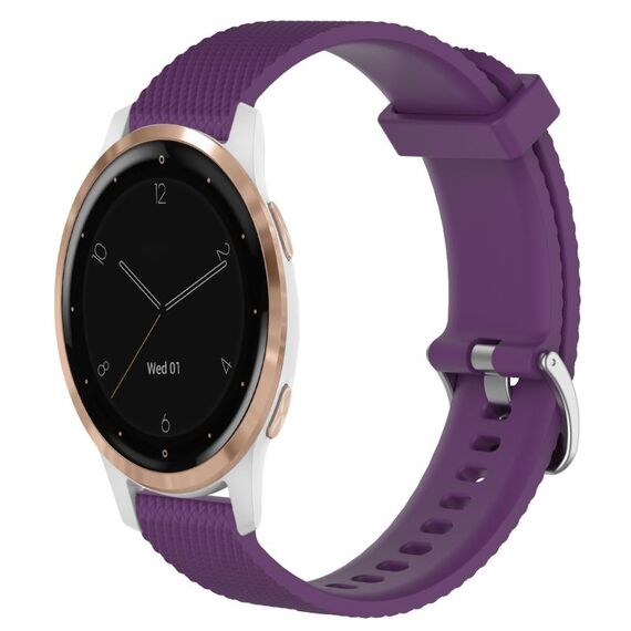 Per Garmin Active S 18mm cinturino in silicone testurizzato con diamanti (viola)