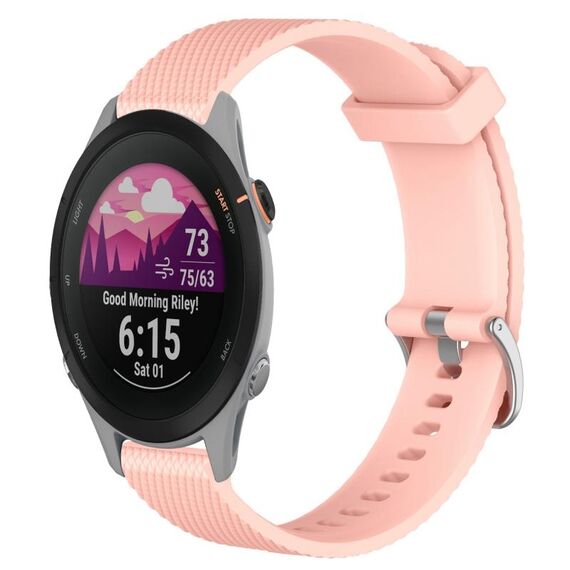 Per cinturino per orologio Garmin Forerunner 255S 18 mm in silicone testurizzato con diamanti (rosa)