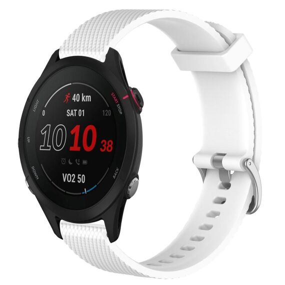 Per Garmin Forerunner 255S Music Cinturino per orologio in silicone testurizzato con diamanti da 18 mm (bianco)