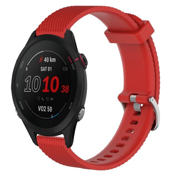 Per Garmin Forerunner 255S Music 18mm cinturino in silicone strutturato con diamanti (rosso)