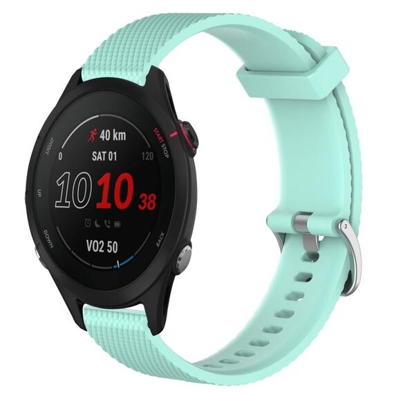 Per cinturino per orologio Garmin Forerunner 255S Music 18 mm in silicone testurizzato con diamanti (verde acqua)