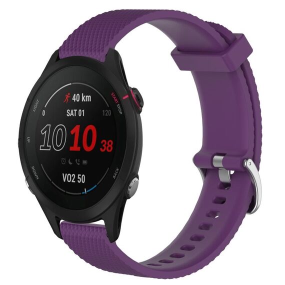 Per cinturino per orologio Garmin Forerunner 255S Music 18 mm in silicone testurizzato con diamanti (viola)