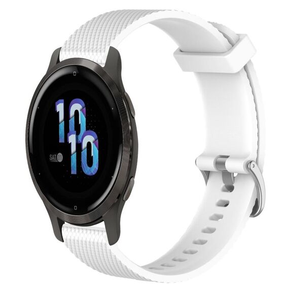 Per Garmin Venu 2S 18mm cinturino in silicone testurizzato con diamanti (bianco)
