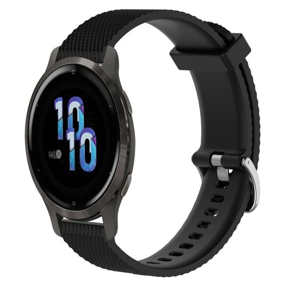 Per Garmin Venu 2S 18mm cinturino in silicone testurizzato con diamanti (nero)