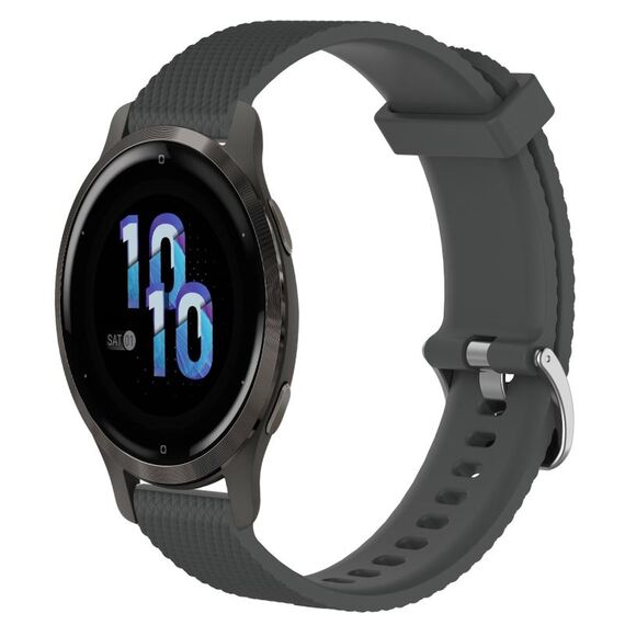 Per Garmin Venu 2S 18mm cinturino in silicone testurizzato con diamanti (grigio scuro)
