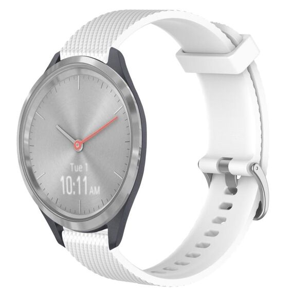 Per Garmin Vivomove 3S 18mm cinturino in silicone testurizzato con diamanti (bianco)