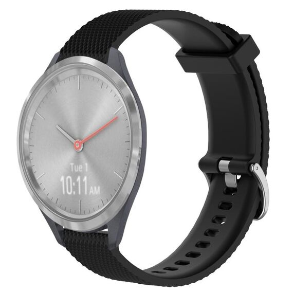Per Garmin Vivomove 3S 18mm cinturino in silicone strutturato con diamanti (nero)