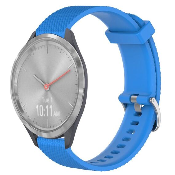 Per Garmin Vivomove 3S 18mm cinturino in silicone testurizzato con diamanti (azzurro cielo)