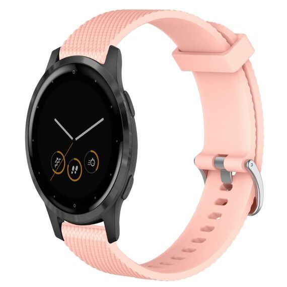 Per Garmin Vivoactive 4S 18mm cinturino in silicone testurizzato con diamanti (rosa)