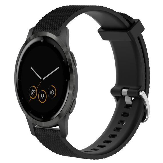 Per Garmin Vivoactive 4S 18mm cinturino in silicone testurizzato con diamanti (nero)