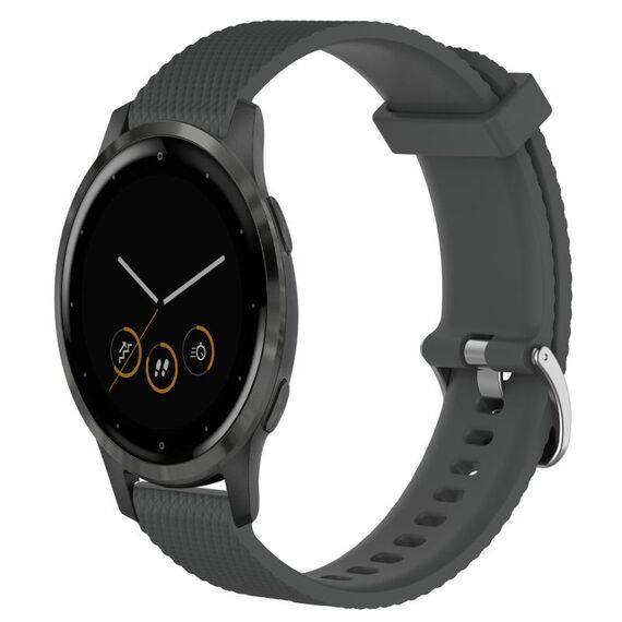 Per Garmin Vivoactive 4S 18 mm cinturino in silicone testurizzato con diamanti (grigio scuro)