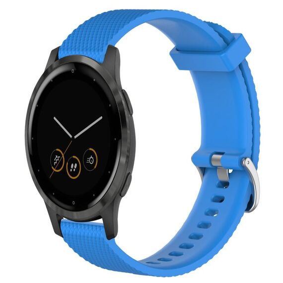 Per cinturino per orologio Garmin Vivoactive 4S 18 mm in silicone testurizzato con diamanti (blu cielo)